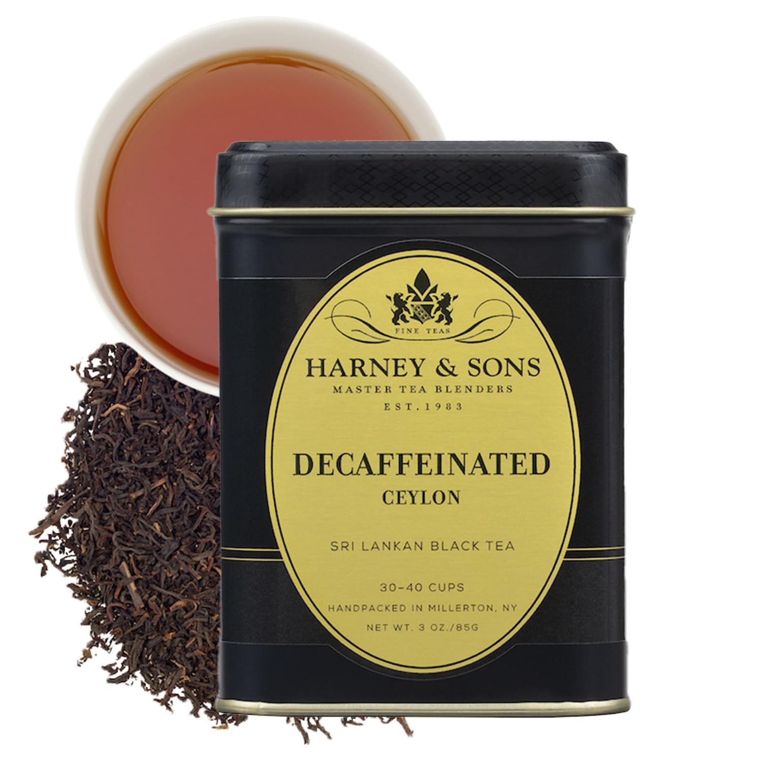 Harney & Sons Decaf Ceylon Black Tea Loose Leaf, 3oz Tin