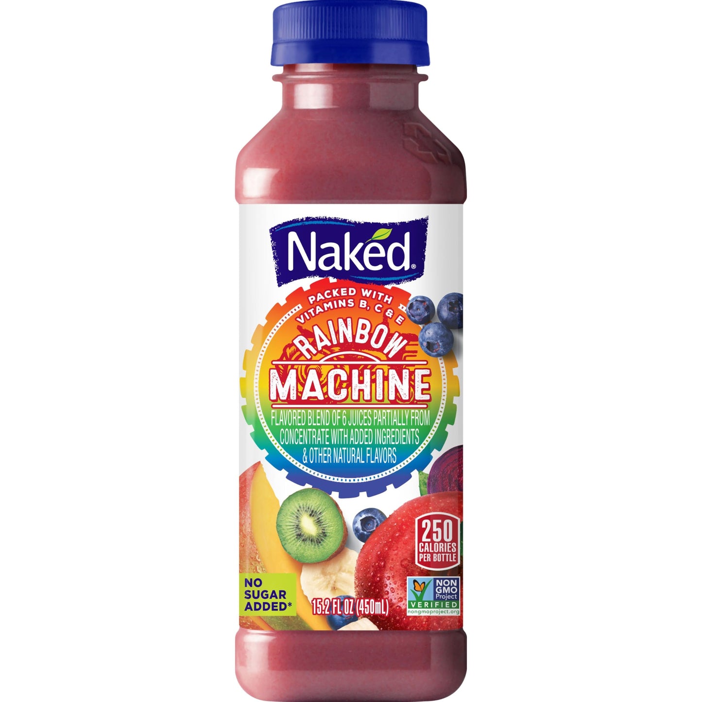 Naked Juice Rainbow Machine Flavored 100% Juice Smoothie Blend, 15.2 Fl Oz