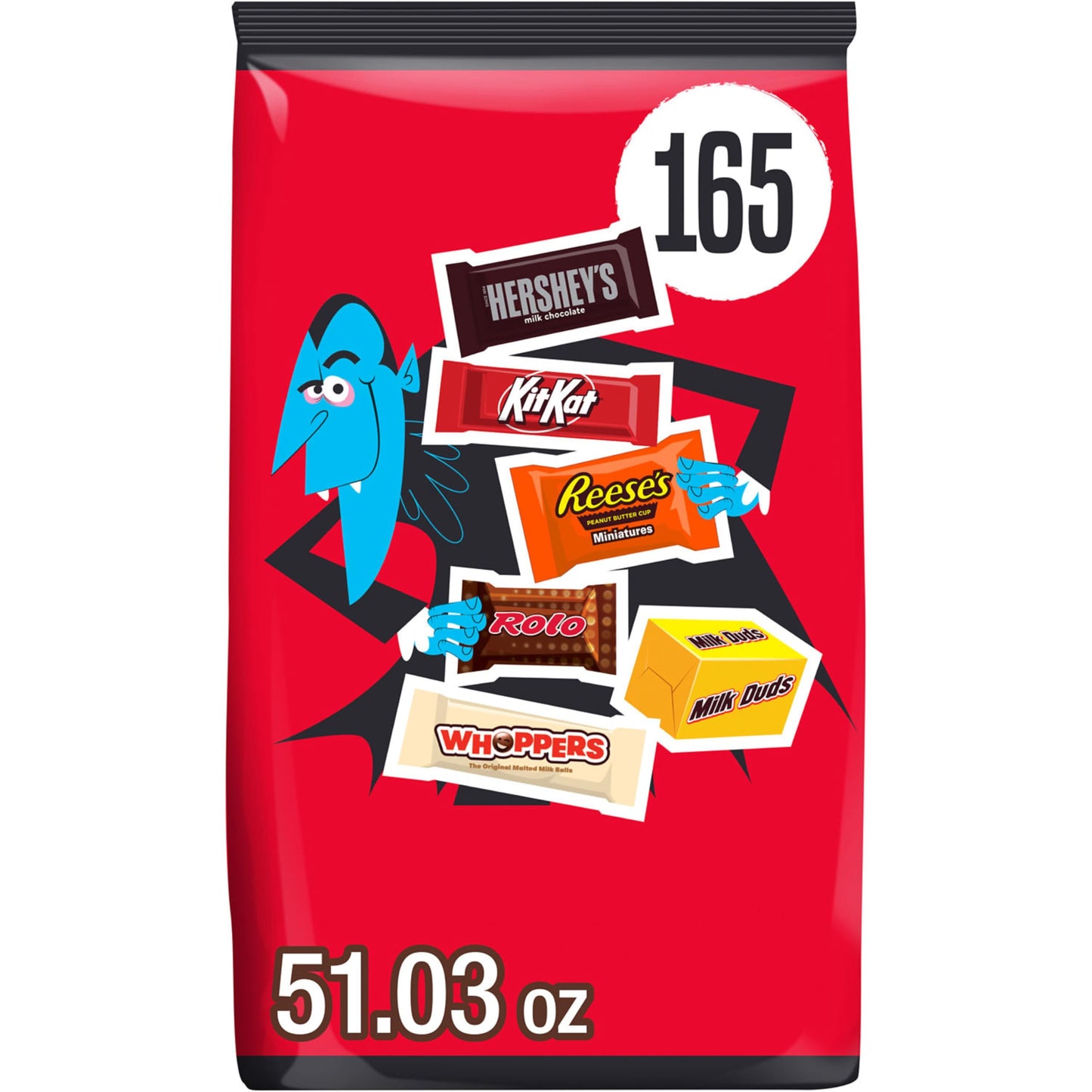 HERSHEYS Assorted Flavored  Halloween Candy Bulk Bag  51.03 oz (165 Pieces)