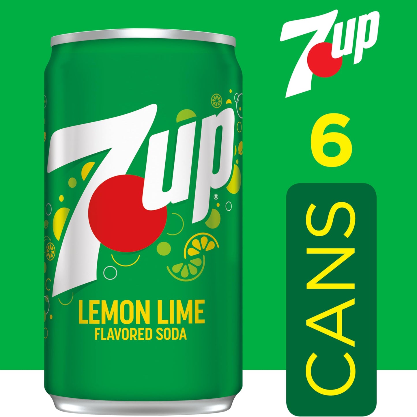 7UP Lemon Lime Soda, 7.5 Fl Oz Cans, 6 Pack, Model 10085412