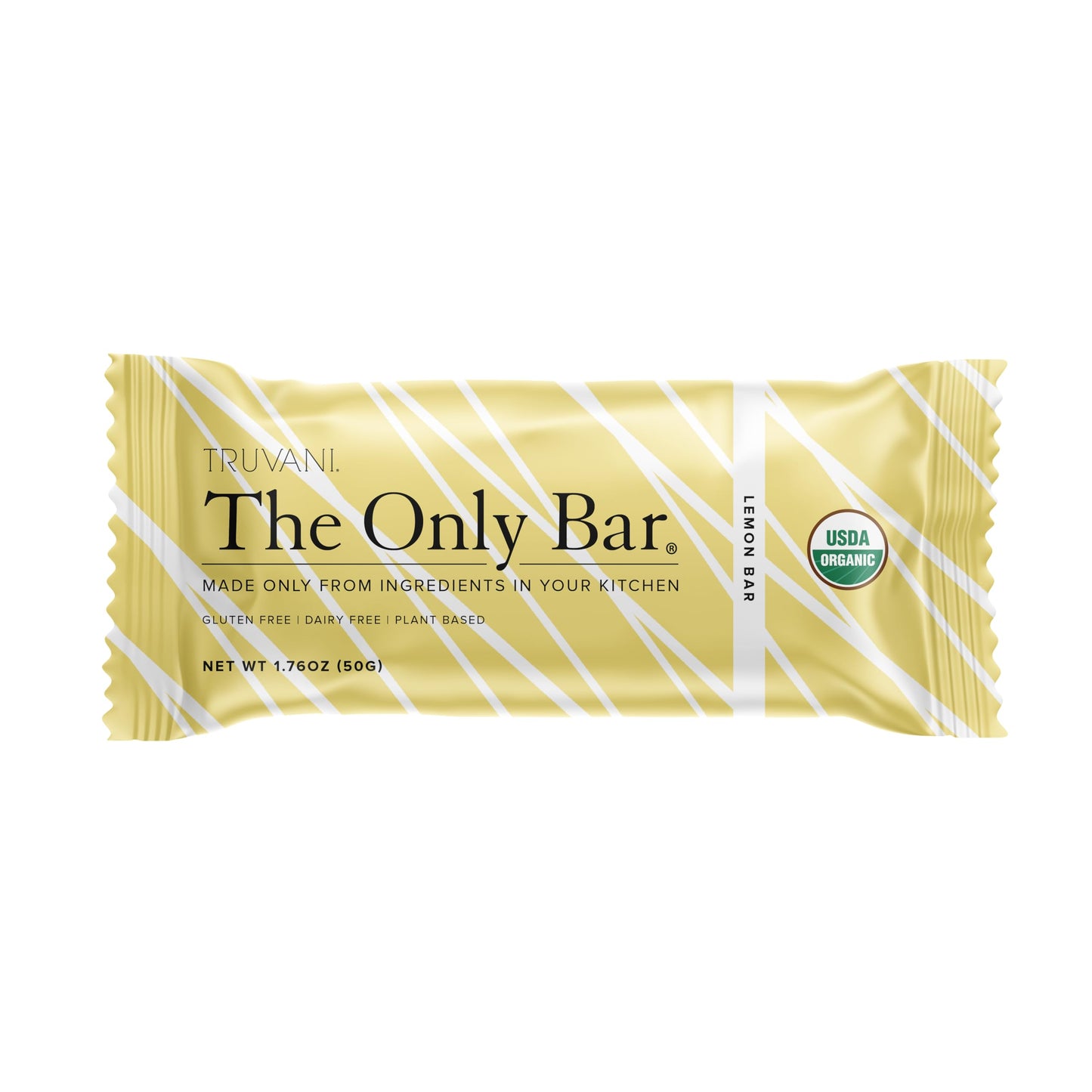 Truvani Plant Based Snack Bar | Lemon Bar 4 Pack | 6G Protein | Usda Organic And Vegan | The Only Bar | Dairy, Soy, And Gluten F