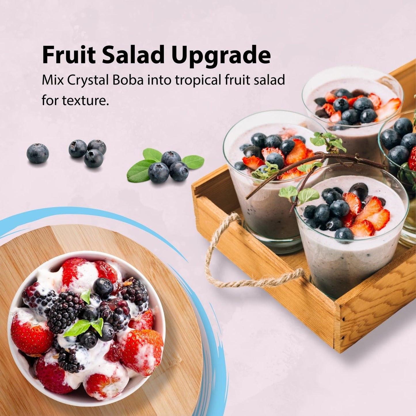 Soeos Original Flavored Crystal Boba, 4.4 Lbs (2kg), Juicy, Chewy Fruit Balls for Boba Tea, Cocktails, Ice Cream, and Smoothies
