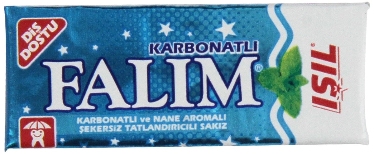 Falim Sugarless Plain Gum With Carbonat And Mint Aromatic, 20 Pack, 100 Pieces Each