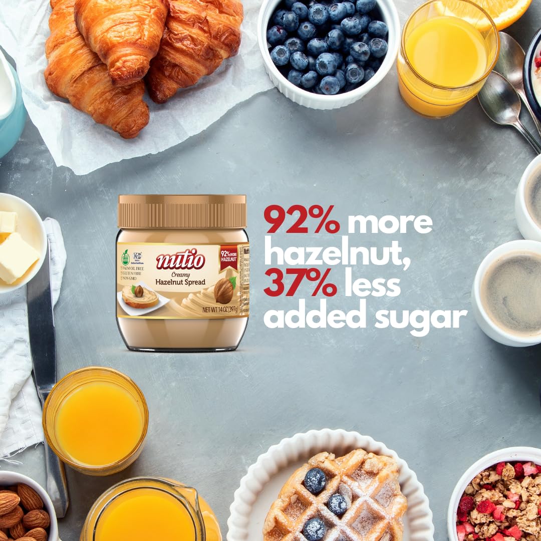 NUTIO Creamy Hazelnut Spread, Gluten Free, Non-GMO, 160 oz Bucket