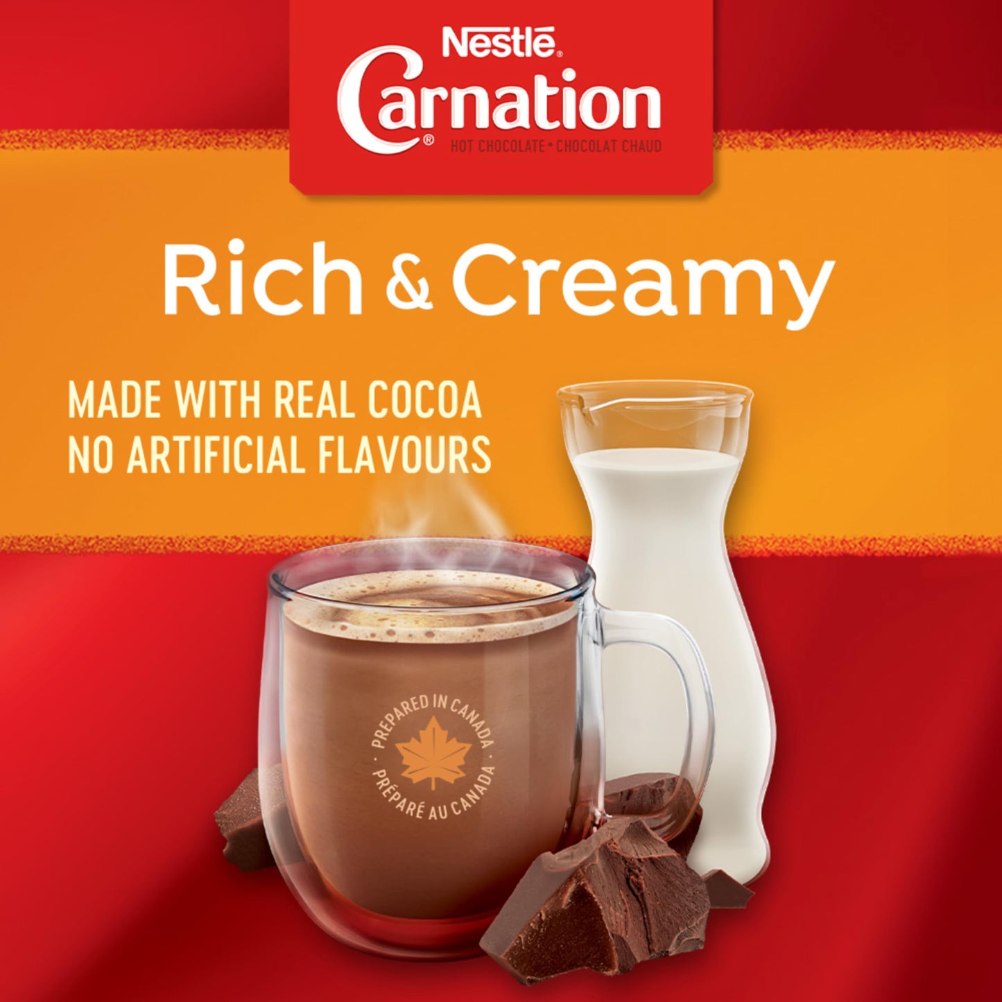 CARNATION Nestle Rich and Creamy Hot Chocolate, 1.7kg/3.7lbs, Canister, Imported from Canada)