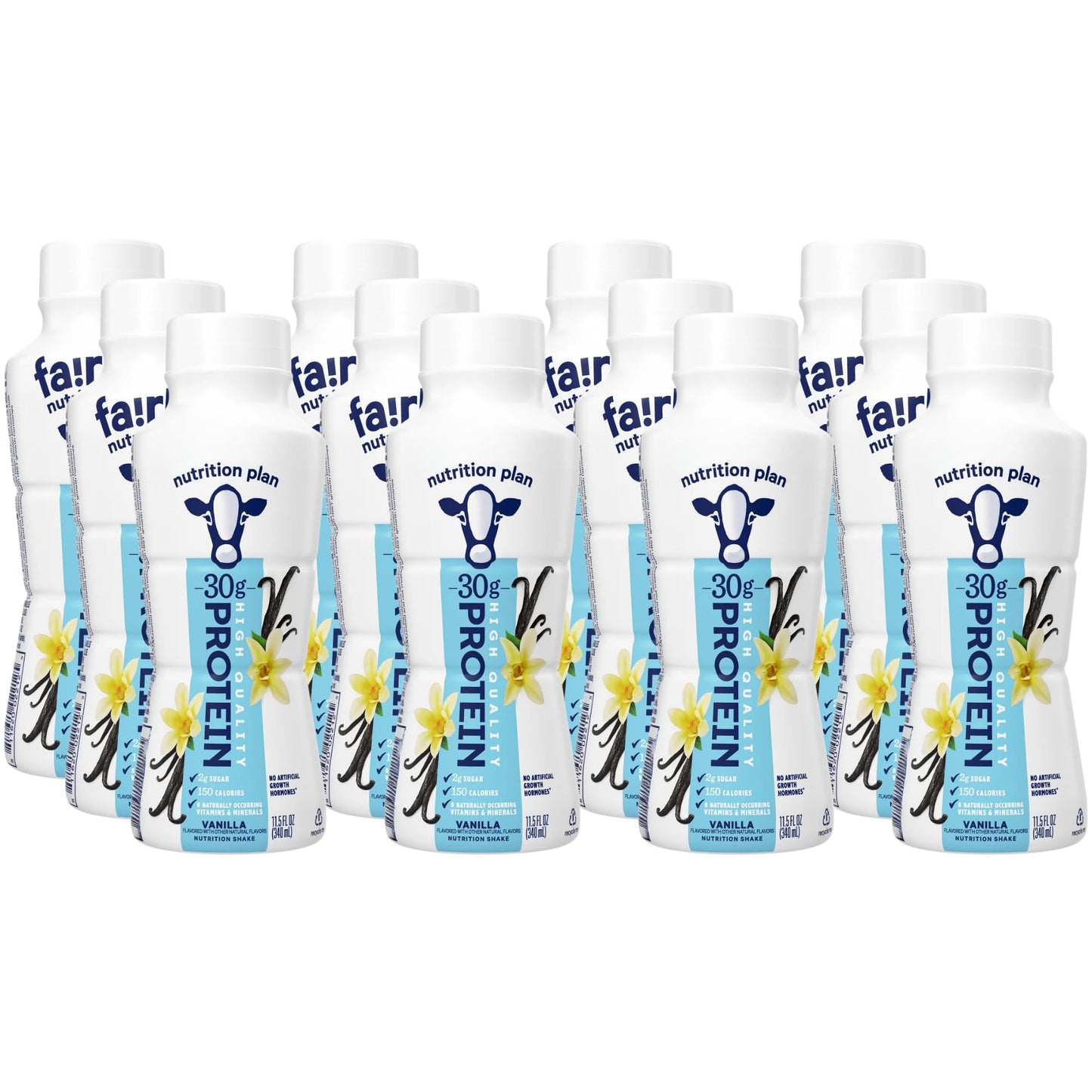 DARMEL Protein Shakes Vanilla - Lactose Free, Gluten Free, Low-Sugar - 11.5 Fl Oz (Pack of 12)