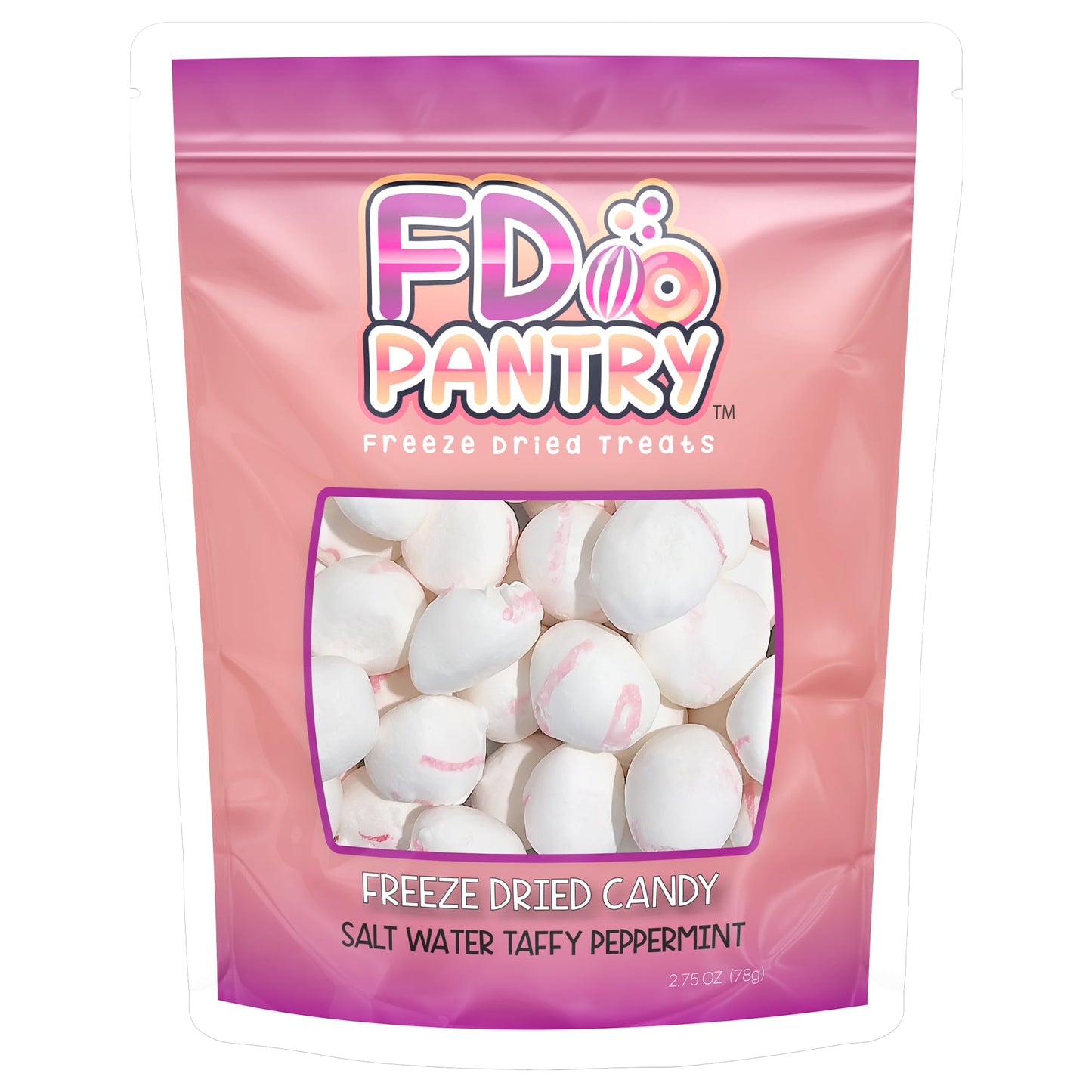 Freeze Dried Candy - Freeze Dried Salt Water Peppermint Taffy Treats (Peppermint 2.75 oz)