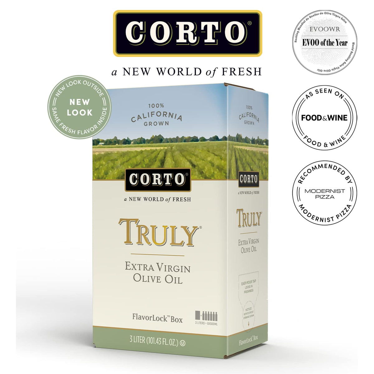 Corto TRULY | 100% Extra Virgin Olive Oil | Floral Notes | Cold Extracted in State-of-the-Art Mill | Straight from Official Cort