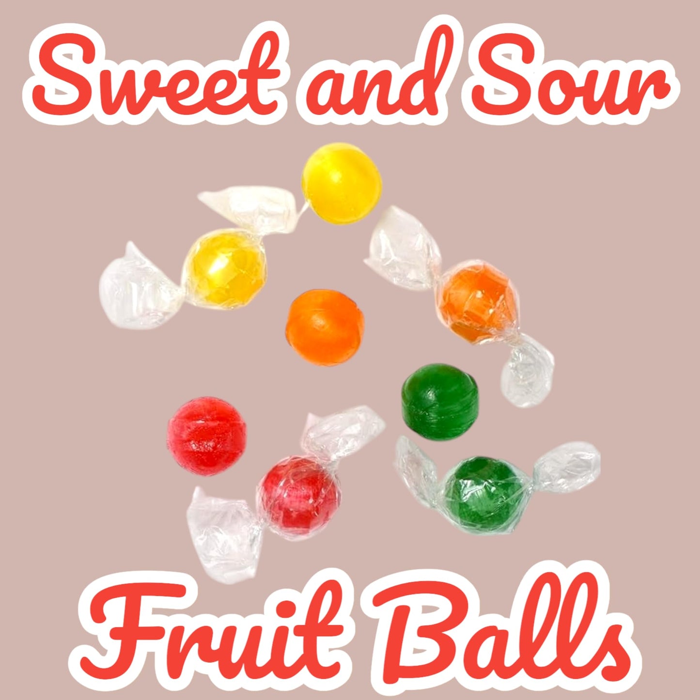 Assorted Sour Fruit Candy Balls, 1.5 Lbs Bulk Hard Candy Balls, Individually Wrapped Old Fashioned Hard Candy Cherry, Lemon, Lim