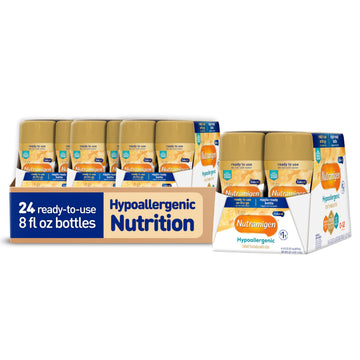 Enfamil Nutramigen Hypoallergenic Baby Formula with Iron, Lactose Free, Colic Relief from Cows Milk Allergy Starts in 24 Hours, Brain Building DHA, Concentrated Liquid, 8 Fl Oz, 24 Bottles