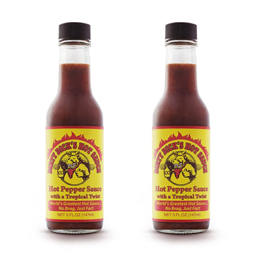 Dirty Dicks Original Hot Sauce, 5 Fl Oz - Award-Winning Blend Of Habanero, Tropical Fruits & Spices (Pack Of 2)