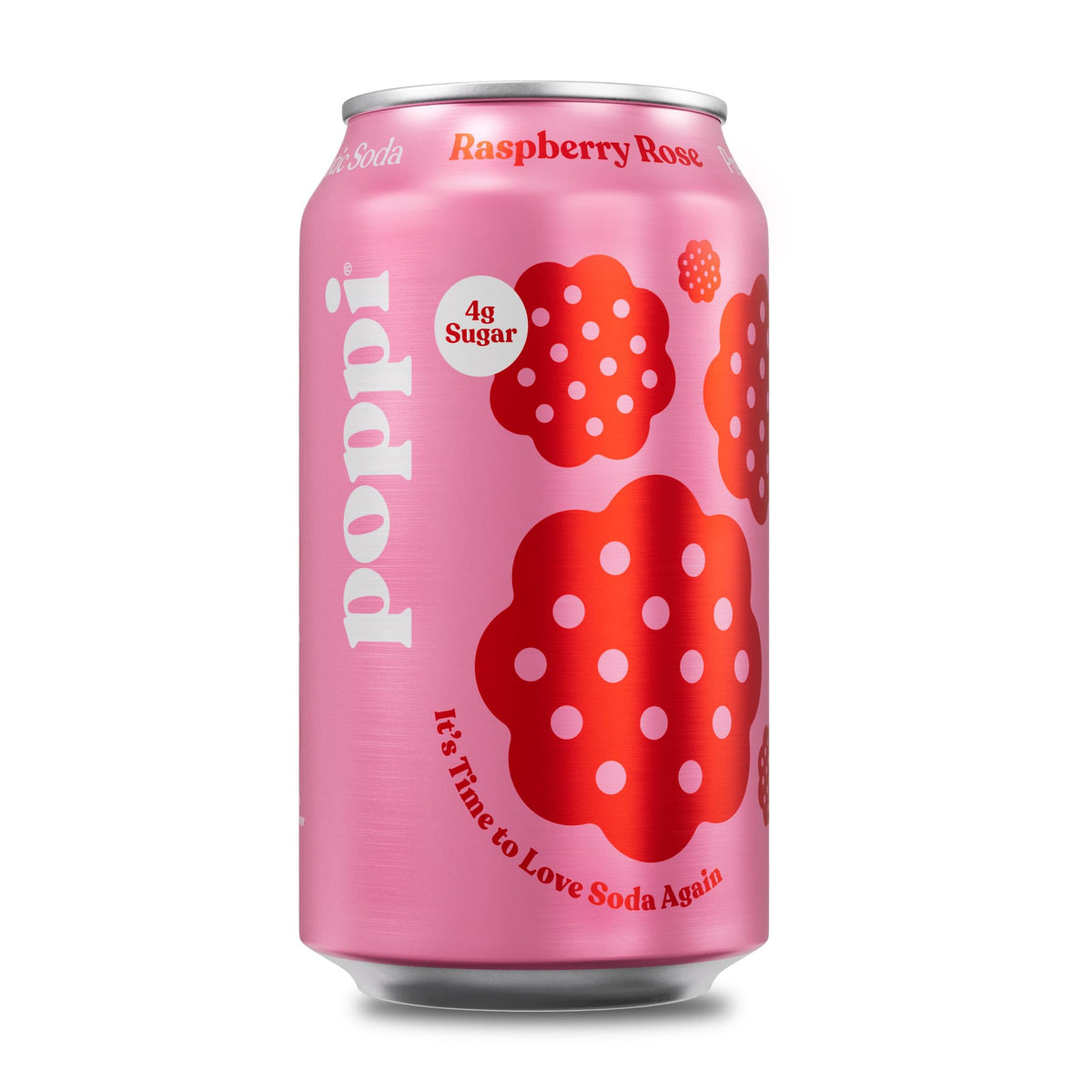 Poppi Raspberry Rose Prebiotic Soda, 12 Fl Oz, Pack of 1