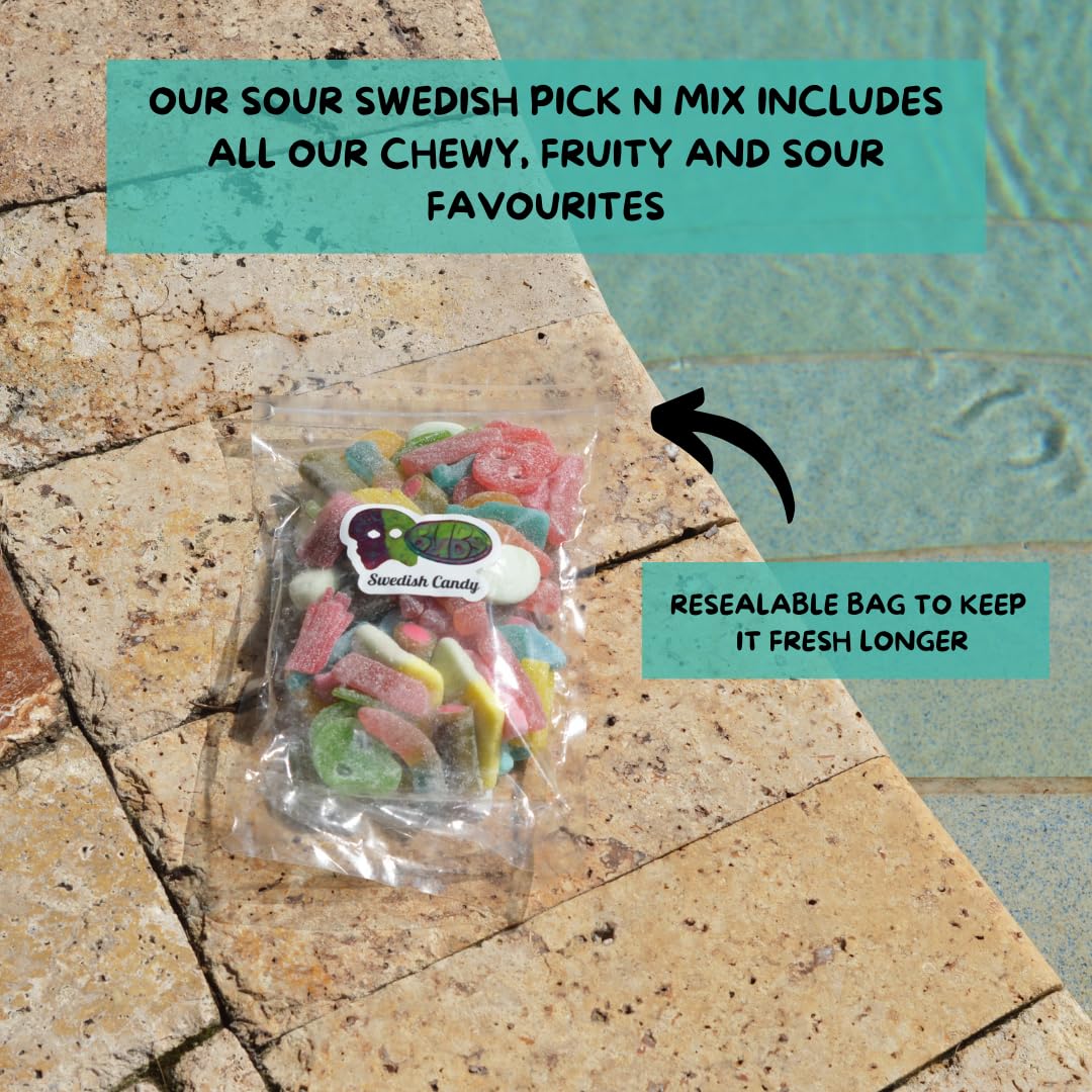 Sour Swedish Candy, Includes Bubs, 1 Lb, Original Sweets Straight From Sweden, Sour Candy Mix