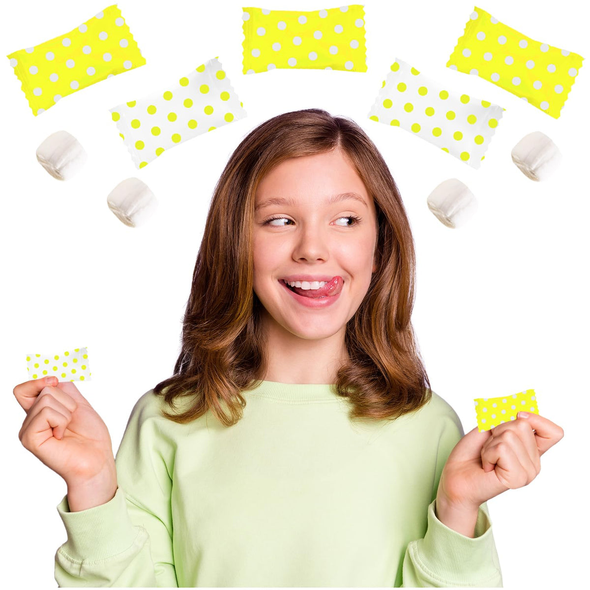 Fruidles Yellow Big Dots Buttermints, After Dinner Mints, Fat-Free, Kosher Certified, Individually Wrapped (55 Pieces)