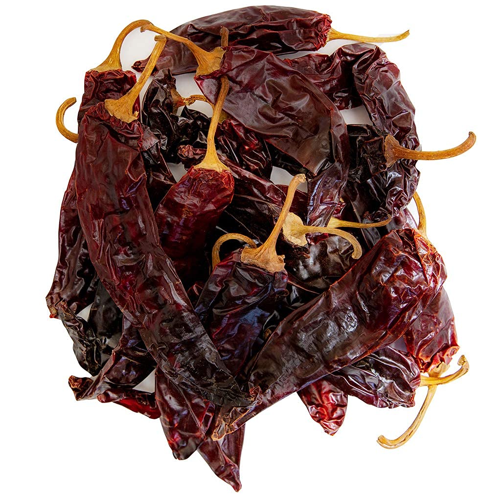 8Oz California Dried Whole Chilies Peppers, Anaheim Chile Seco Pods For Authentic Mexican Food, Heat-Sealed Resealable Bag By 14