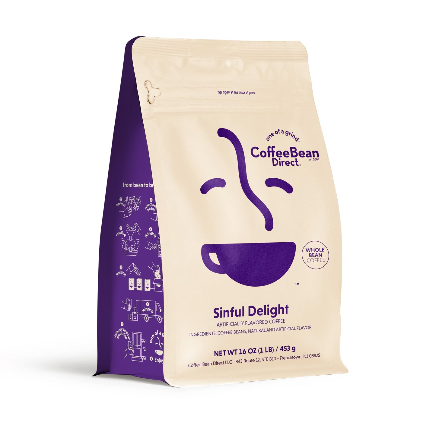 Coffee Bean Direct Sinful Delight Flavored, Whole Bean Coffee, 1 Pound Bag (Pack of 1)