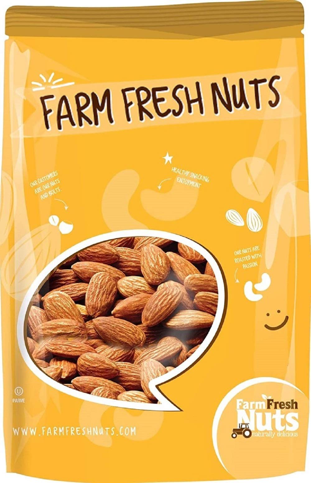 Dry Roasted Unsalted Nonpareil Supreme California Almonds (2 Lbs.) - Vegan & Keto Friendly - Oven Roasted in Small Batches for A