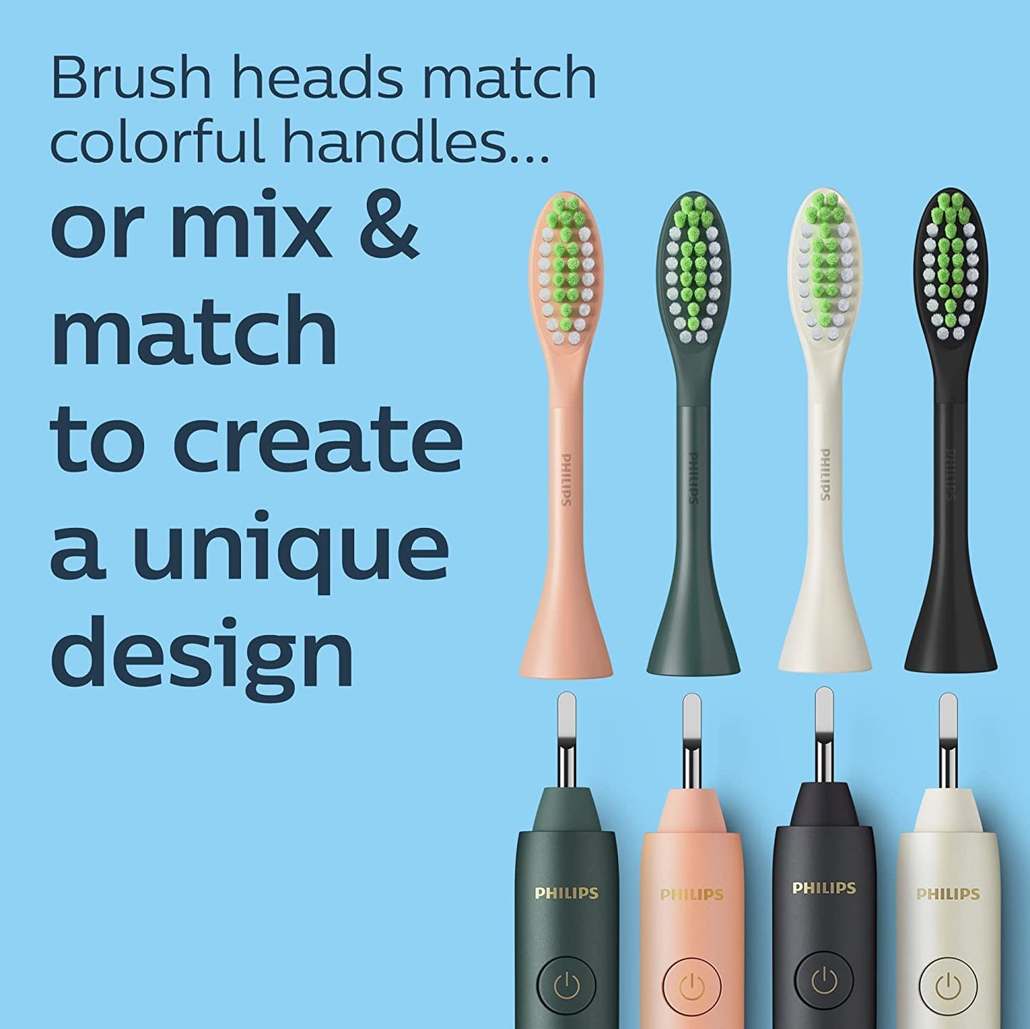 Philips One By Sonicare, 2 Brush Heads, Sage Green, Bh1022/08