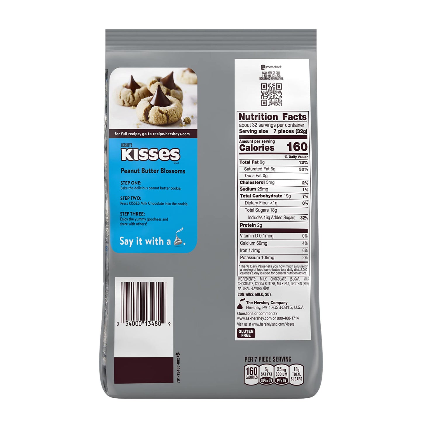 HERSHEYS KISSES Milk Chocolate Candy Party Pack, 35.8 oz (Pack of 2)