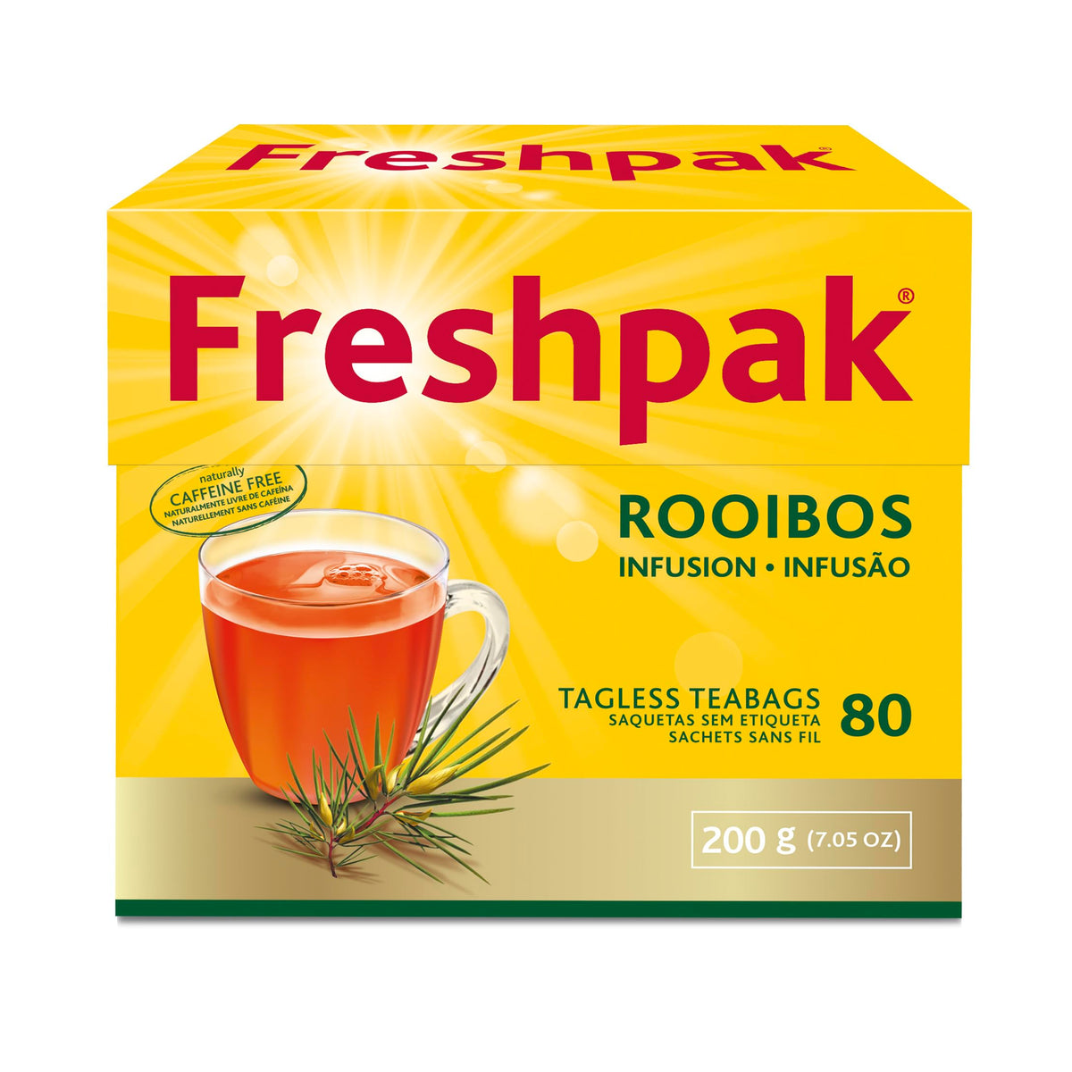 Freshpak Pure Rooibos Tea 80 Tagless Bags 80 Count (Pack Of 4)