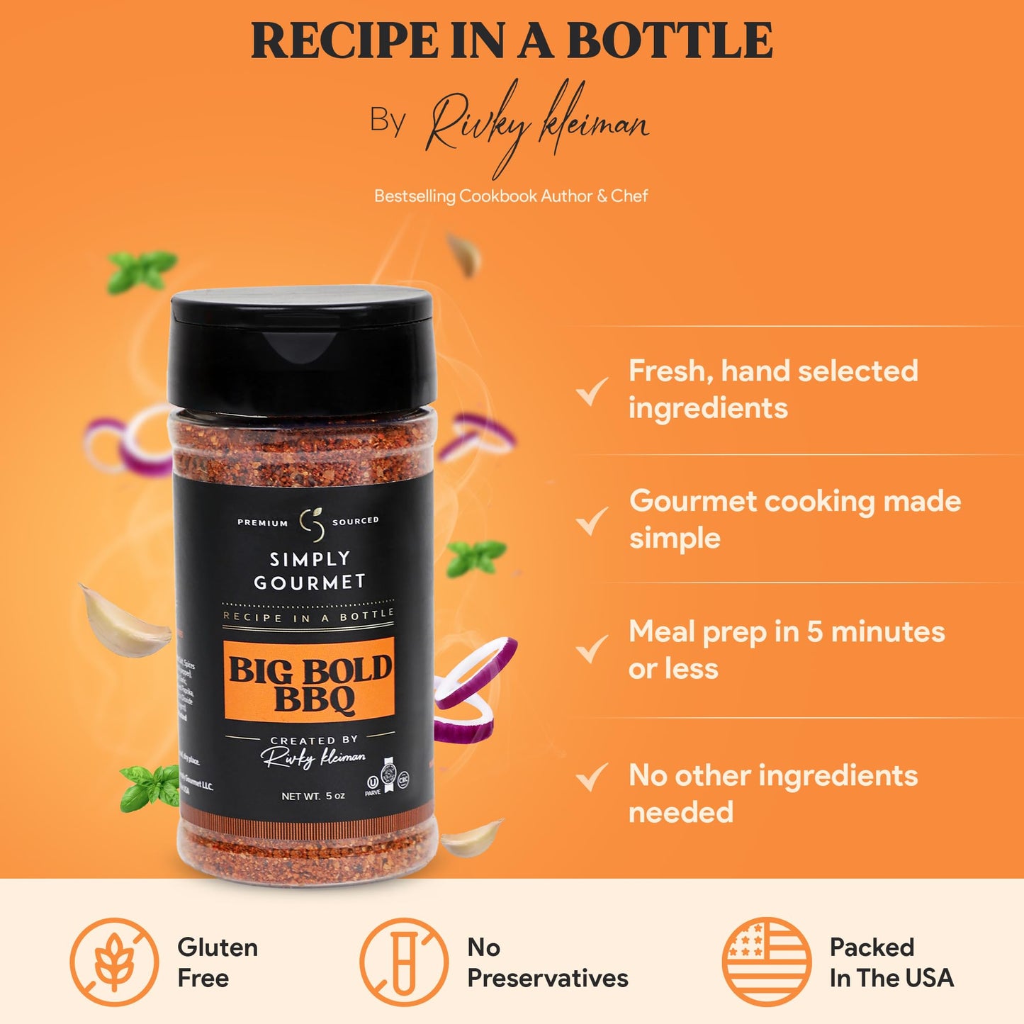 Simply Gourmet Big Bold Bbq Spices And Seasoning - Pitmaster Secret Recipe For Smoky Aroma, Grilling, And Cooking - All Purpose Enhanced Blend Seasoning - 5Oz