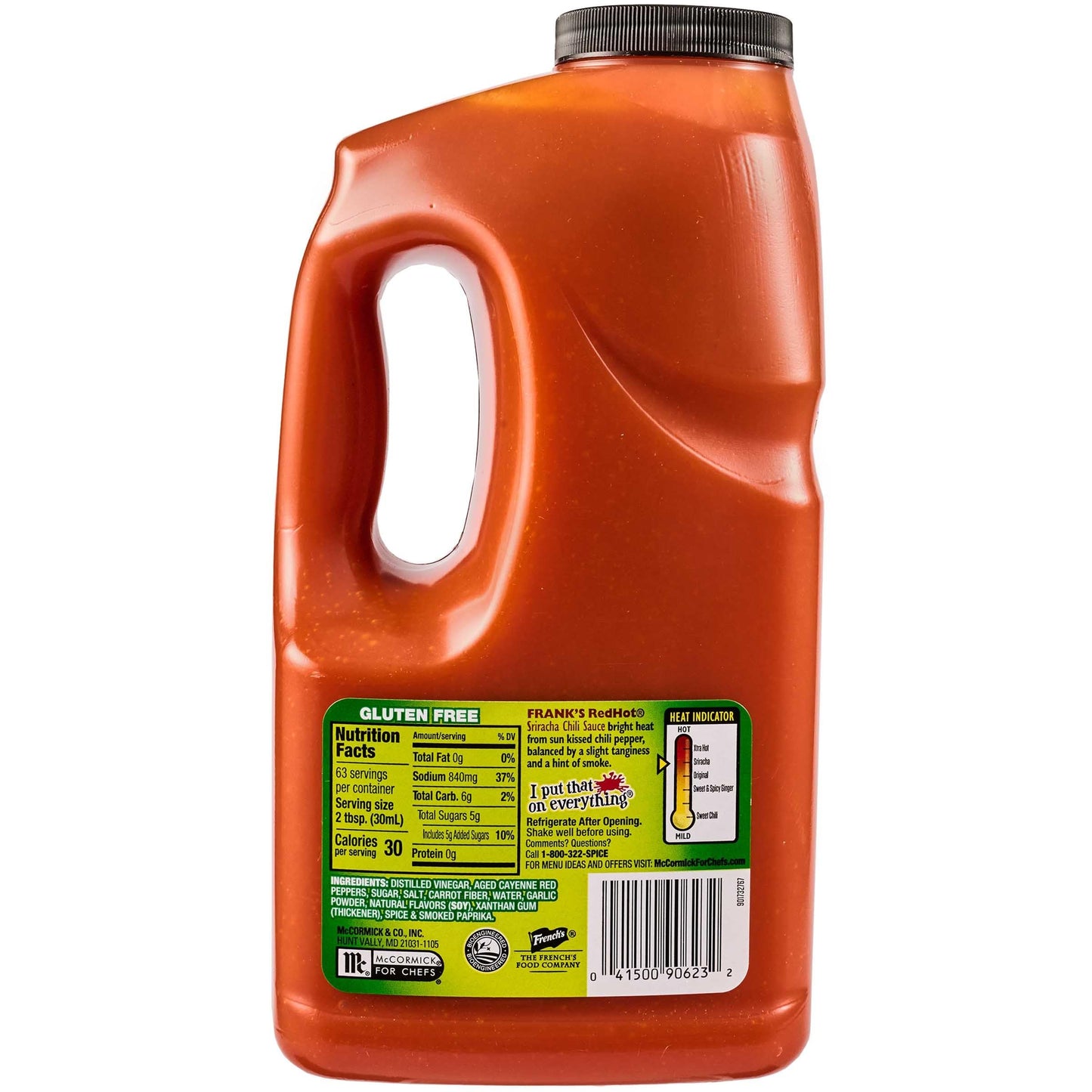 Franks RedHot Sriracha Chili Sauce  0.5 gal - One 0.5 Gallon Jug of Sriracha Chili Hot Sauce  Perfect on Wings  Pizza  Ribs  Burgers and More