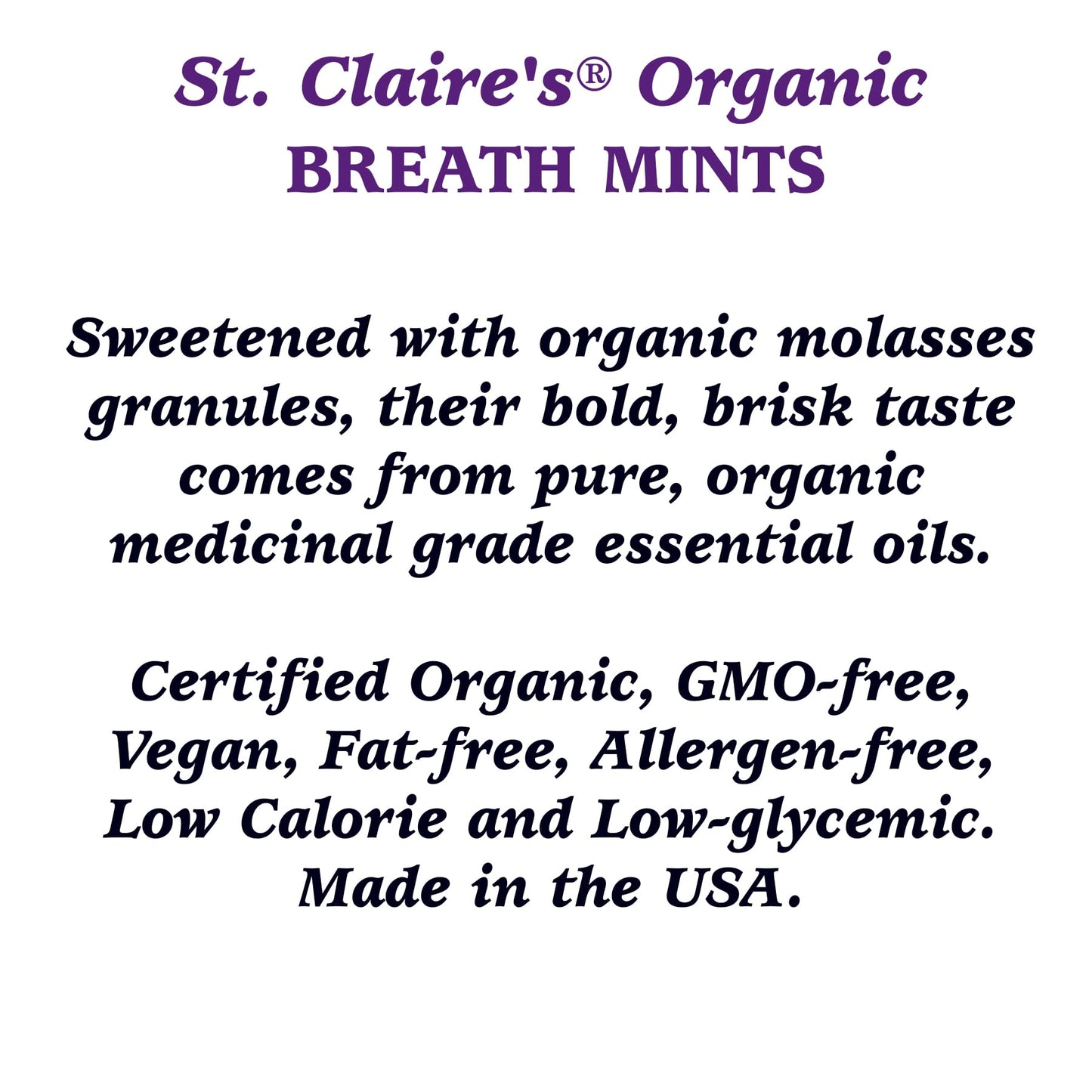 St. Claire'S Organic Breath Mints, (Wintermint, 1.5 Ounce Tin, Pack Of 6) | Gluten-Free, Vegan, Gmo-Free, Plant-Based, Allergen-