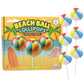 Beach Ball Lollipops, Individually Wrapped Blue Raspberry Suckers, Tropical Party Favors, 24 Count, 10.16 Ounces