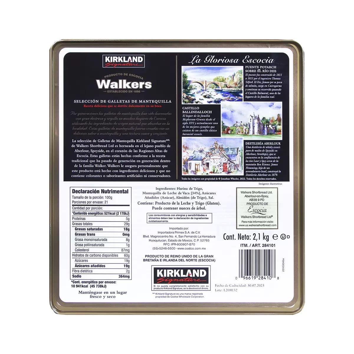 Kirkland Signature Walkers Premium Shortbread S  Gift Tin, 4.6 Pound, Packaging May Vary