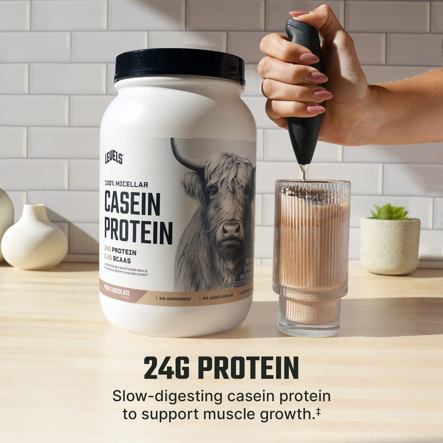 Levels 100% Micellar Casein Protein    Free  Chocolate  2LB