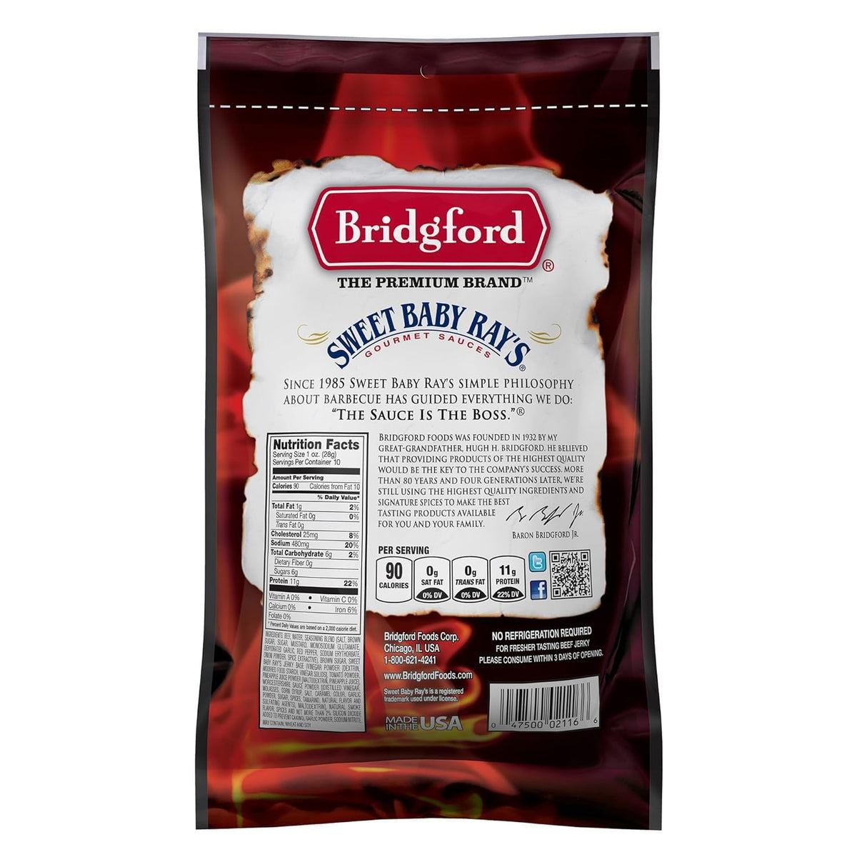 Bridgford Beef Jerky Roasted Garlic - 10 oz, 6 Pack, High Protein, Ready-to-Eat Snacks