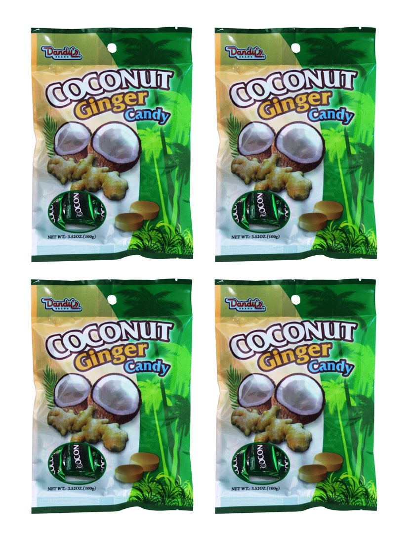 Dandy'S Coconut Ginger Hard Candy, Set Of 4(3.52 Oz)