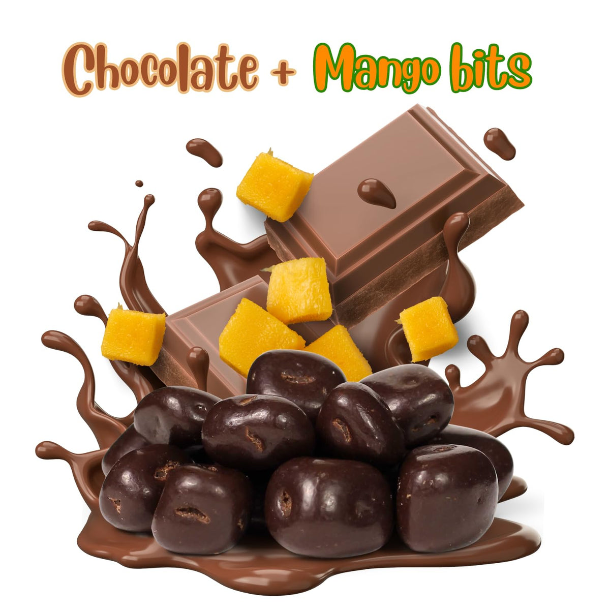 Its Delish Dark Chocolate Covered Dried Mango Snacks, 12 Oz Bag, Vegan, Non-Dairy, Kosher