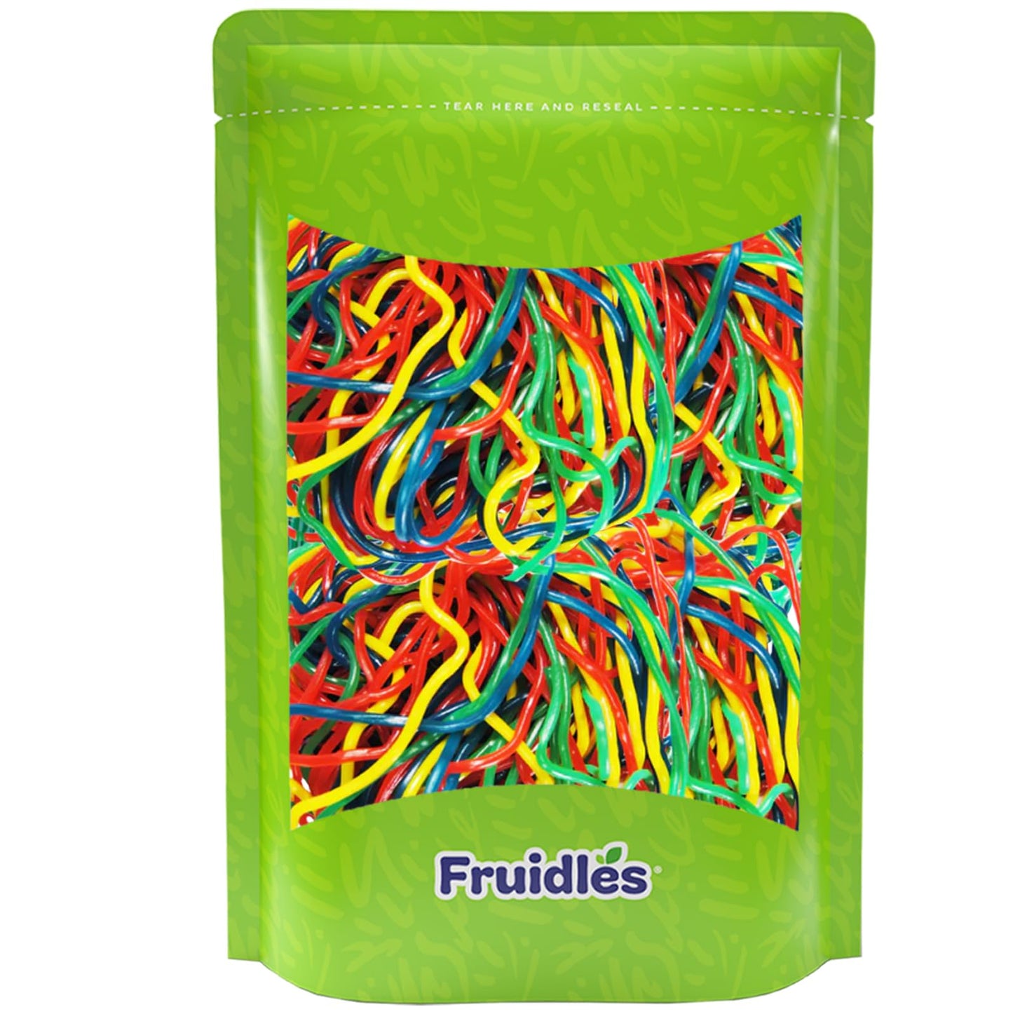 Fruidles Rainbow Licorice Laces, Rope String Licorice Candy Gummies, Soft, Chewy, Long Shoestring Candies (1 Pound)