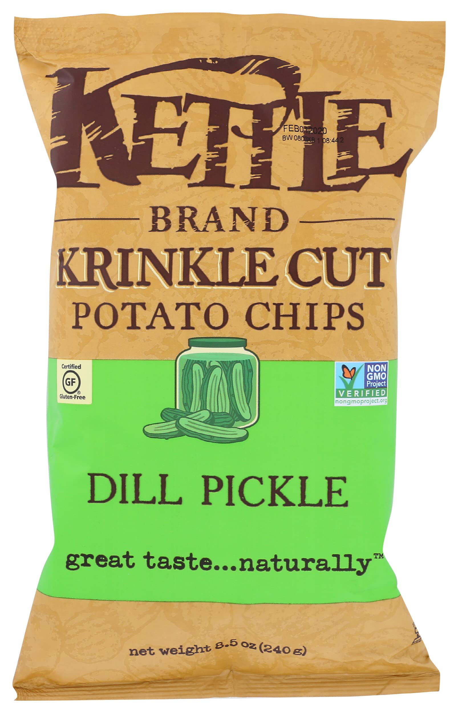Kettle Foods Chip Krinkle Cut Dll Pickle, 8.5 oz