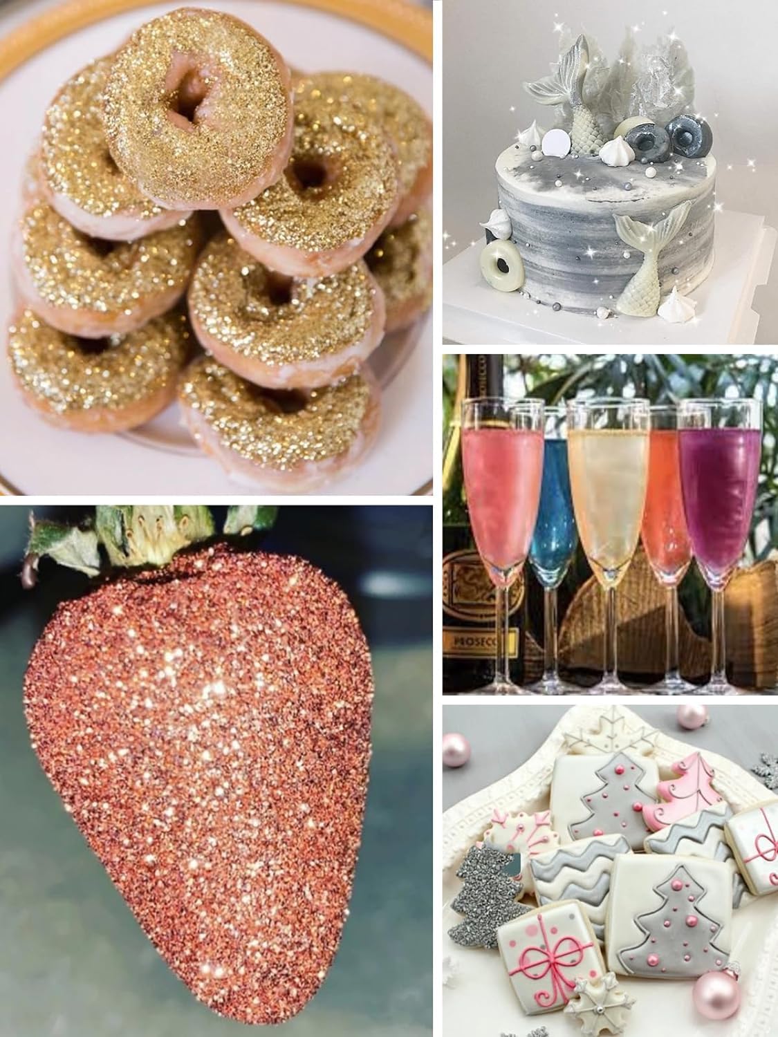Shanlinly Edible Glitter Dust - White Shimmer Powder for Cakes & Drinks, 5g