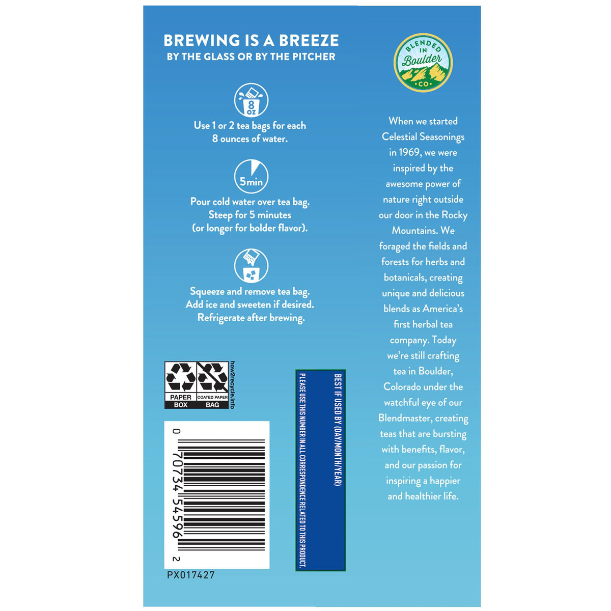 Celestial Seasonings Cold Brew Unsweetened Black Tea Iced 18 Tea Bags