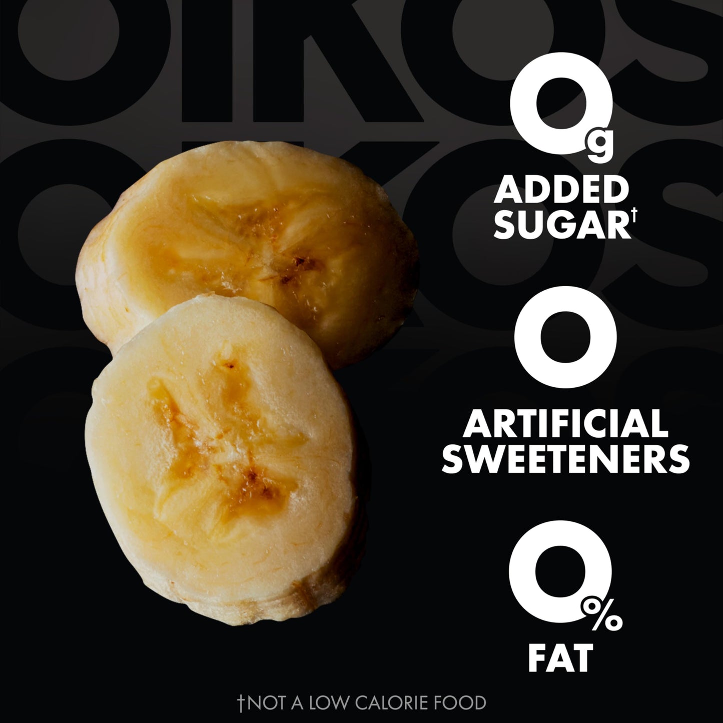 Oikos Triple Zero Banana Creme Nonfat Greek Yogurt, 0% Fat, 0g Added Sugar and 0 Artificial Sweeteners, Just Delicious High Prot