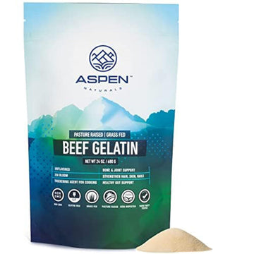 ASPEN NATURALS Grass Fed Beef Gelatin Powder, Unflavored, Non-GMO, Paleo Friendly, 24 oz (1.5 lb)