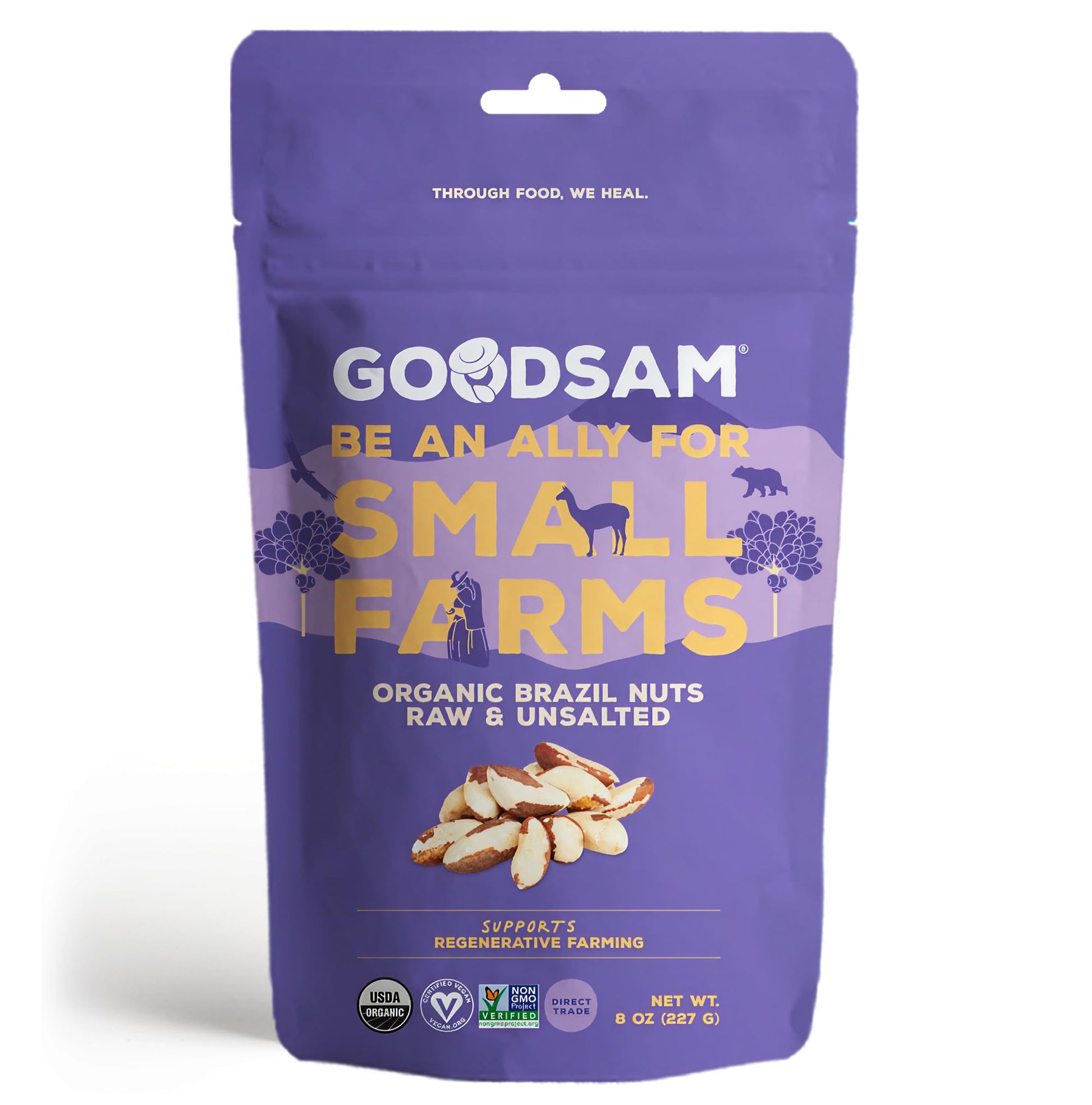 Goodsam Organic Raw Brazil Nuts  16Oz  Unsalted  Gluten Free  Non Gmo  Vegan  Keto  Regenerative Farming  Direct Trade