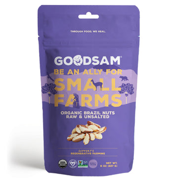 Goodsam Organic Raw Brazil Nuts  16Oz  Unsalted  Gluten Free  Non Gmo  Vegan  Keto  Regenerative Farming  Direct Trade