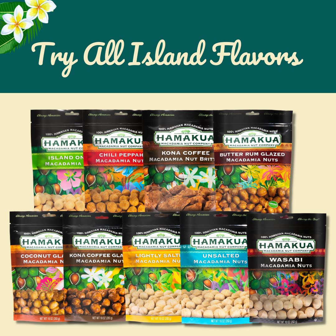 Hamakua Macadamia Nuts - Lightly Salted Dry Roasted - 10 Ounce Pack - Eco-Friendly
