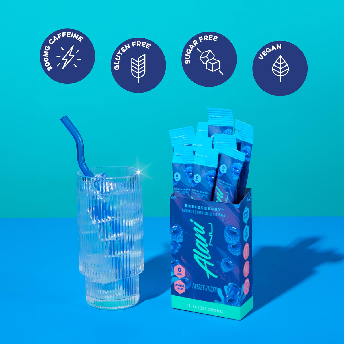 Alani Nu Energy Sticks | 200mg Caffeine | Zero Sugar | 10 Pack | On-The-Go Drink Mix