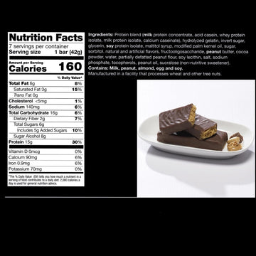 Protiwise – Peanut Butter Cup High Protein 15G Bar | 7/Box | Weight Loss, Diet, Keto Friendly, Meal Replacement | Gluten Free, Low Fat, Low Sugar