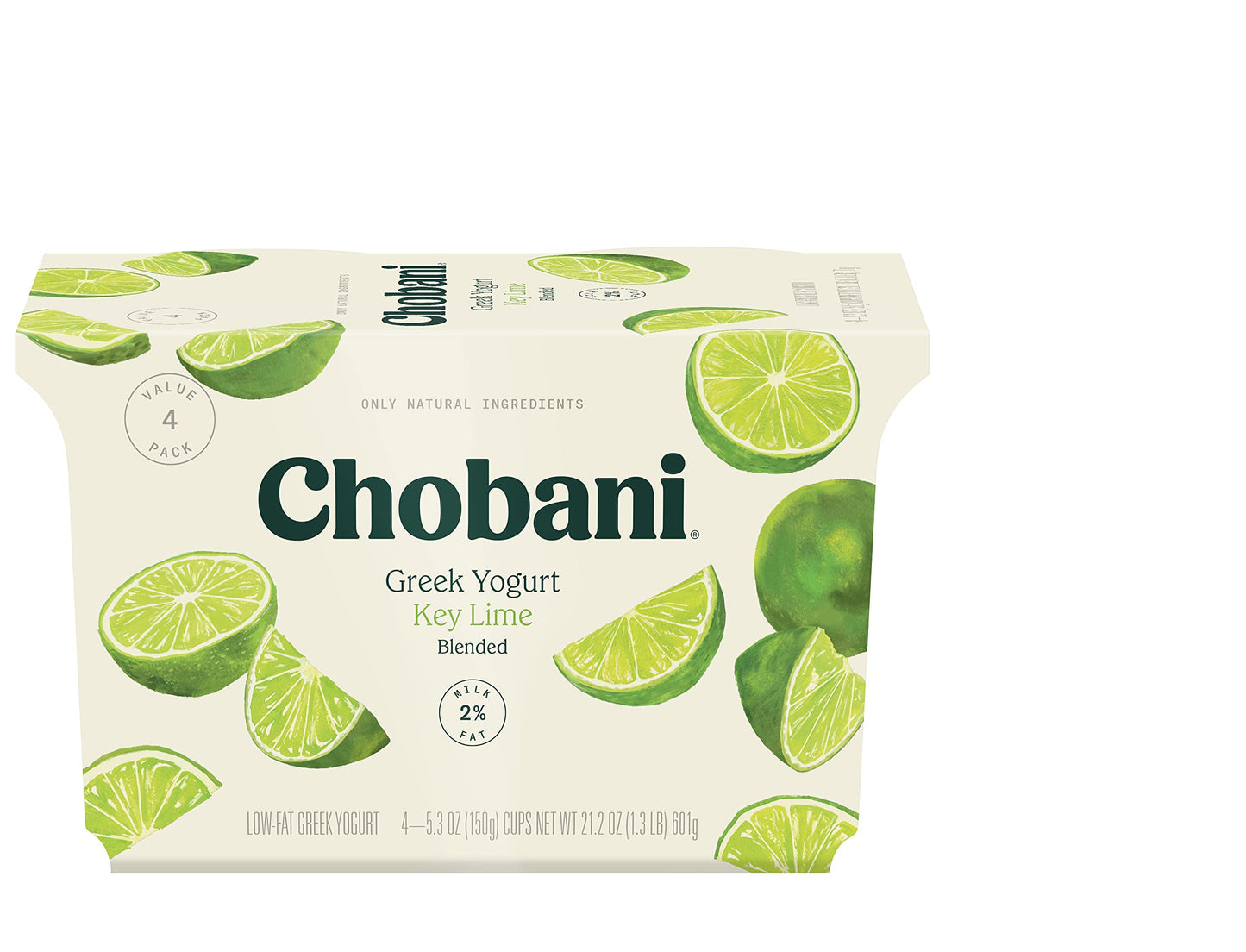 Chobani Low-Fat Greek Yogurt Key Lime Blended 5.3oz 4-pack