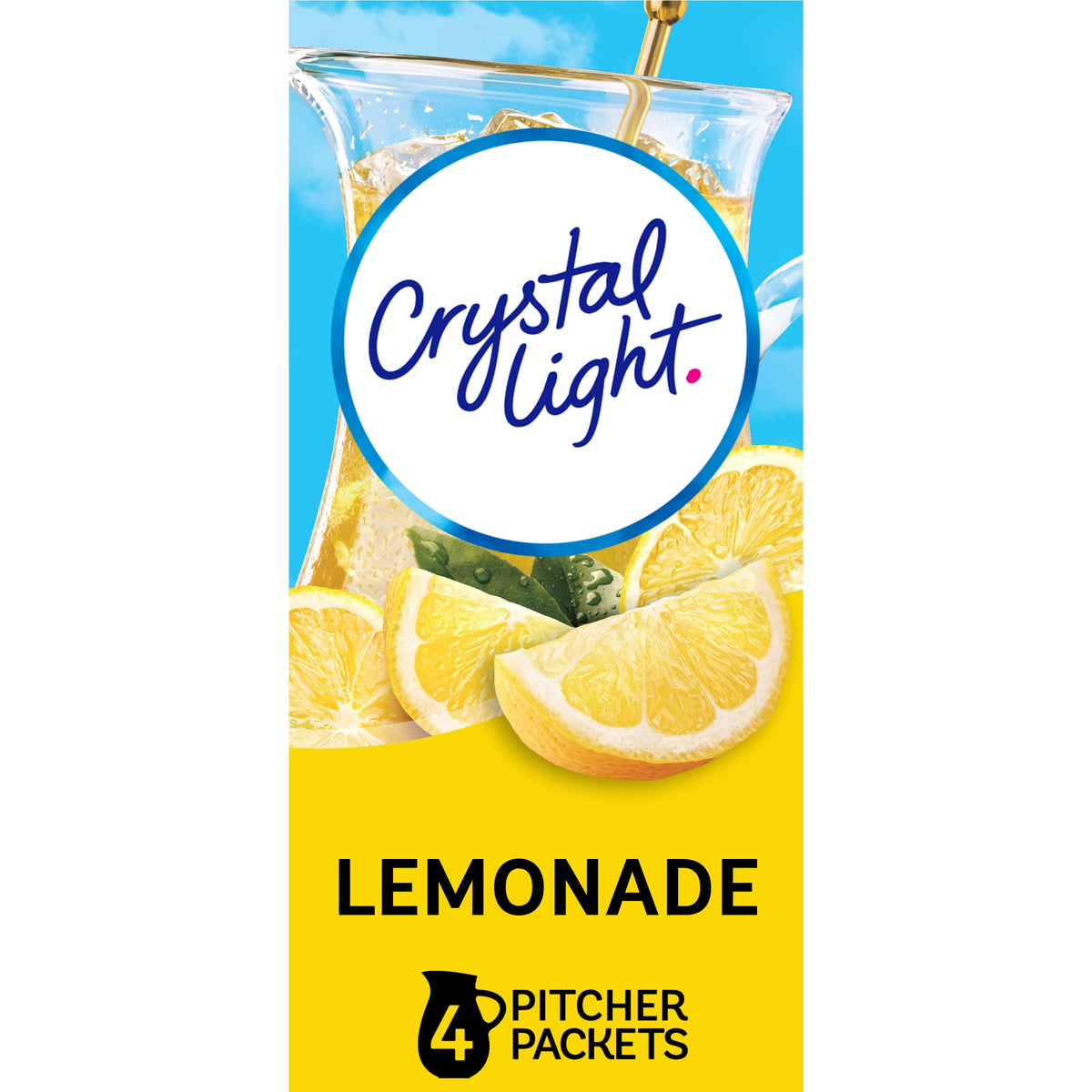 Crystal Light Sugar-Free Lemonade Naturally Flavored Powdered Drink Mix 48 Count Pitcher Packets
