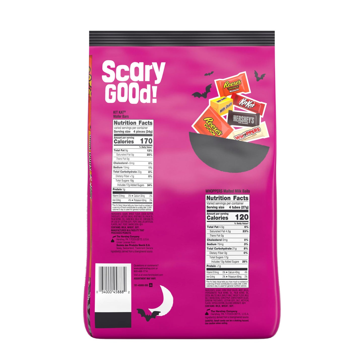 HERSHEYS Assorted Flavored  Halloween Candy Bulk Bag  52.86 oz (155 Pieces)
