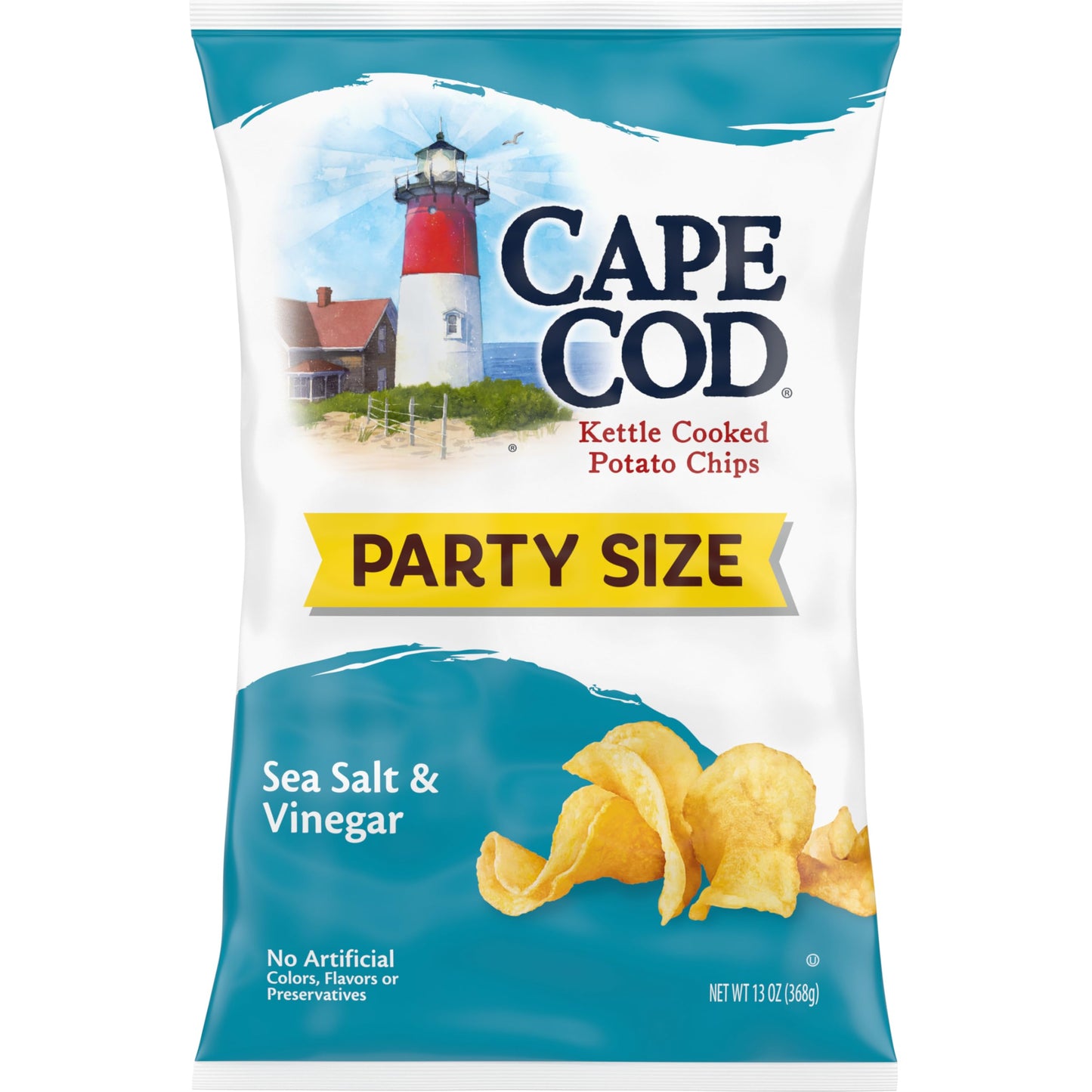 Cape Cod Potato Chips Sea Salt & Vinegar Kettle Chips 13 Oz Party Size