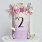 DRWATE 28Pcs Butterfly Cake Topper Set with Artificial Flowers - Pink & Purple Decorations for Birthday & Anniversary Parties
