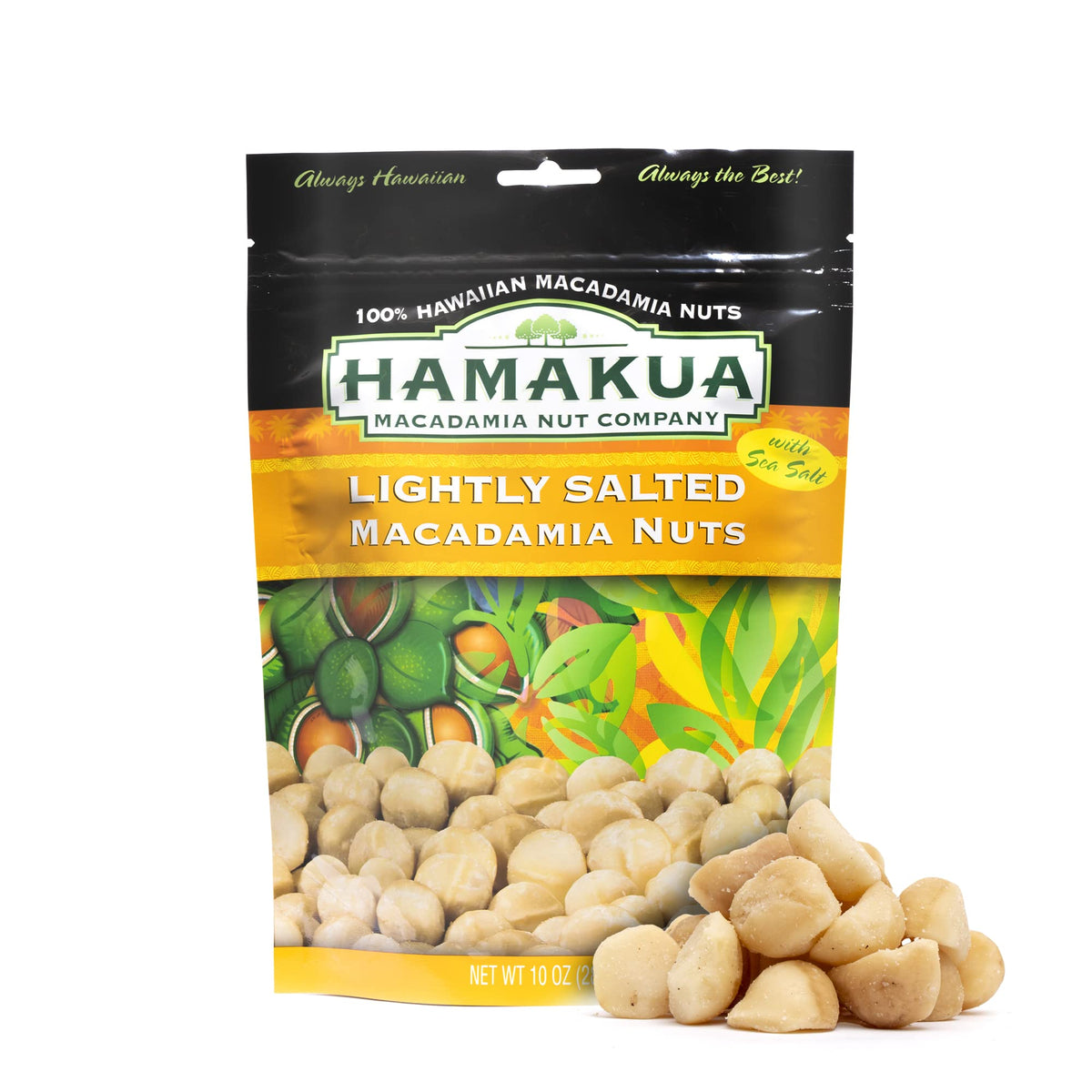 Hamakua Macadamia Nuts - Lightly Salted Dry Roasted - 10 Ounce Pack - Eco-Friendly
